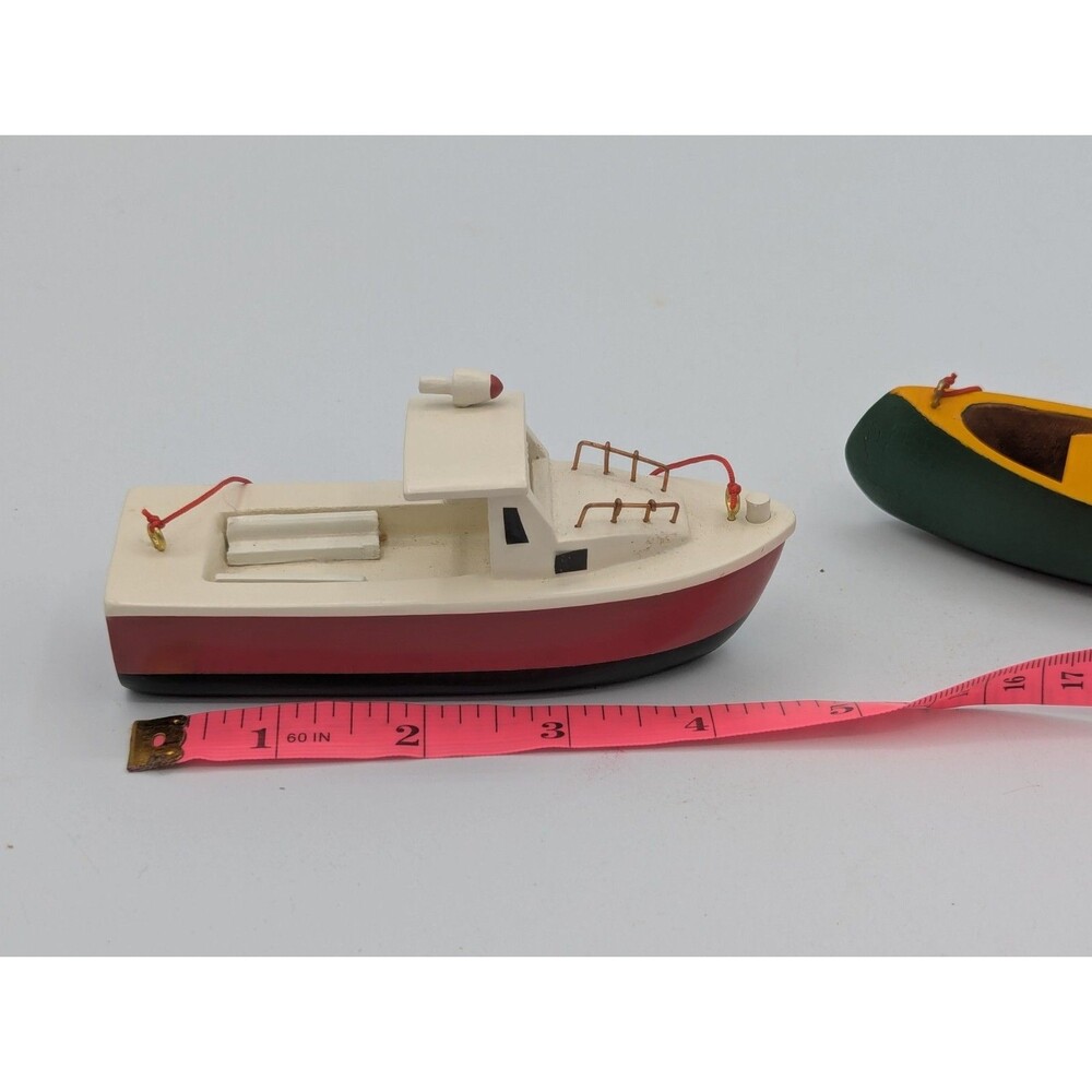 Authentic Models AM Wooden Boat Christmas Ornaments Green Tree Canoe Lobster... - Picture 7 of 9